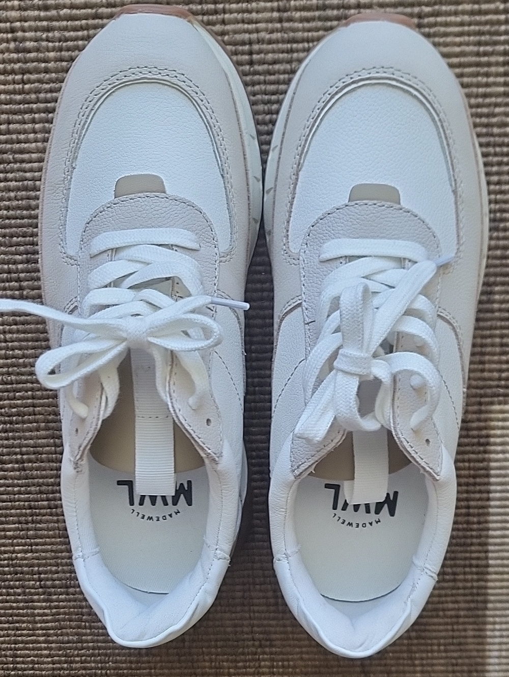 Madewell White and Light Tan Men’s Sneakers
